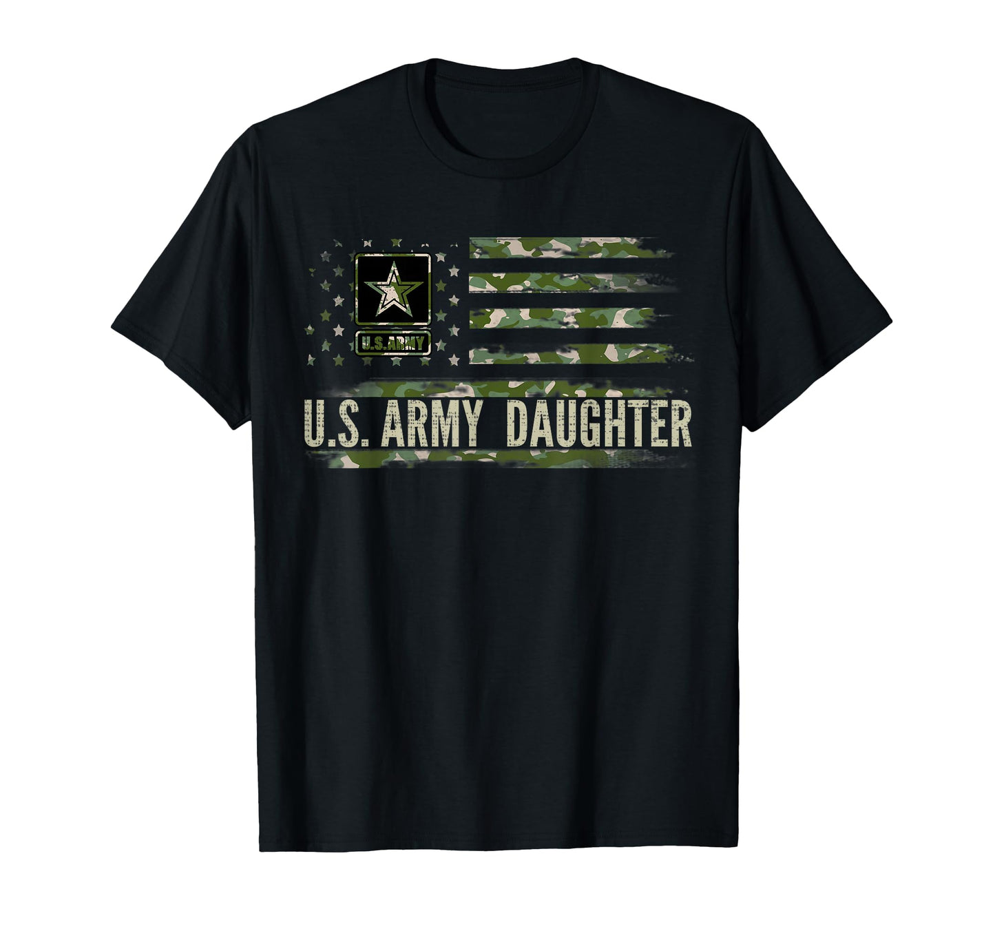 U S Army Daughter Camo American T-Shirt - Fun Novelty Design for Adults - T-Shirt, Sweatshirt, Hoodie