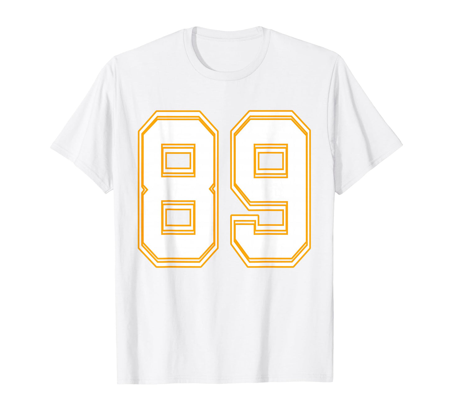 Number 89 Red Yellow White Football T-Shirt - Novelty Apparel for Adults - T-Shirt, Sweatshirt, Hoodie