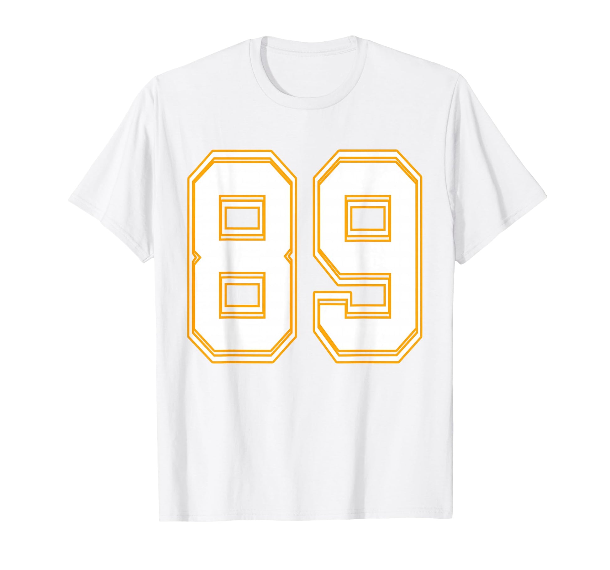 Number 89 Red Yellow White Football T-Shirt - Novelty Apparel for Adults - T-Shirt, Sweatshirt, Hoodie