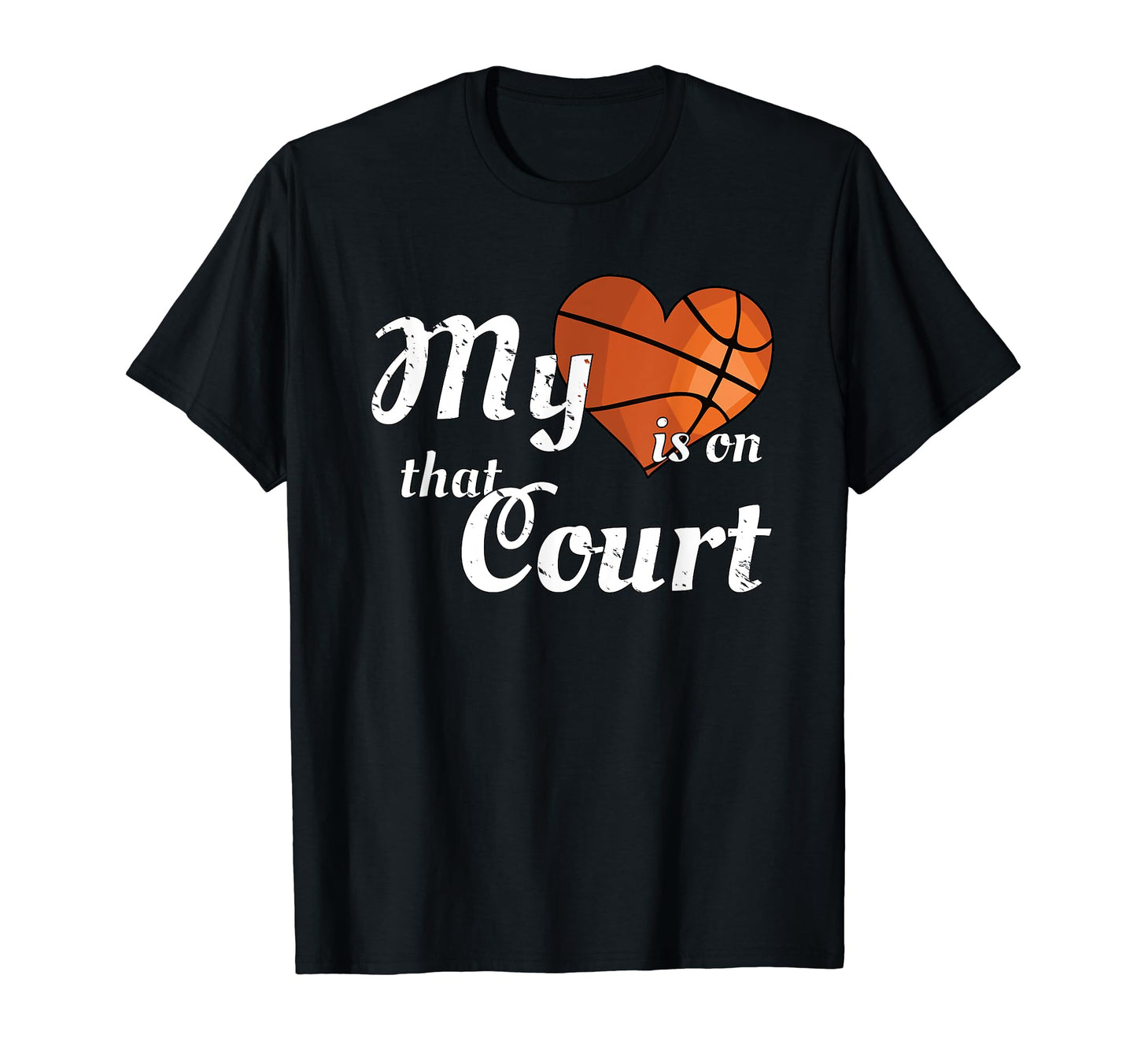 My Heart Is That Court Basketball Mom Dad T-Shirt - Trendy Graphic Unisex - T-Shirt, Sweatshirt, Hoodie