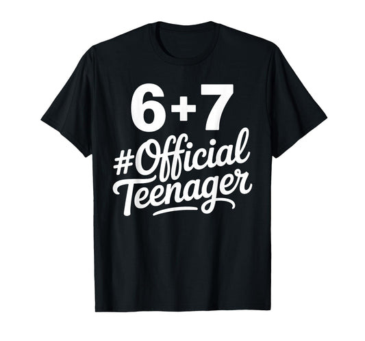 13Th Birthday Art Teenager 13 Year T-Shirt - Fun Novelty Design for Adults - T-Shirt, Sweatshirt, Hoodie