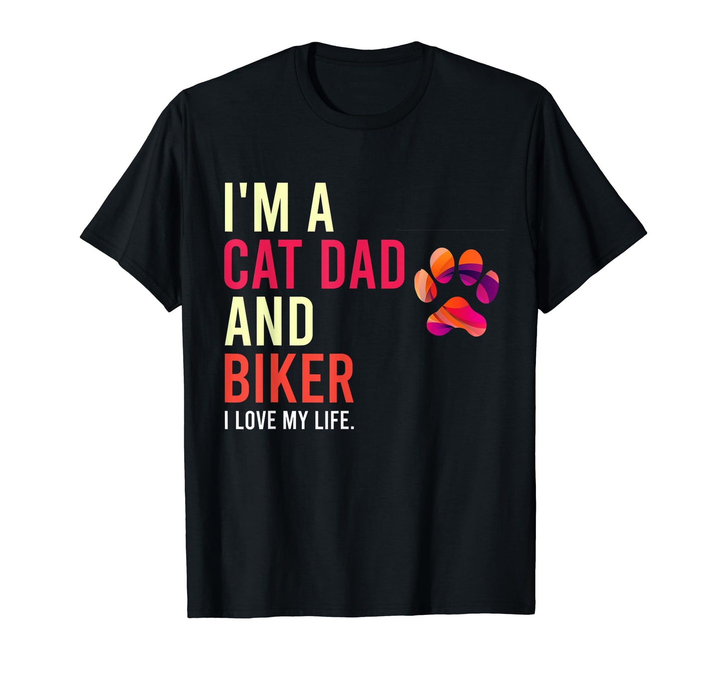 Cat Dad Biker Funny Biker Dad T-Shirt - Minimalist Print for Adults - T-Shirt, Sweatshirt, Hoodie
