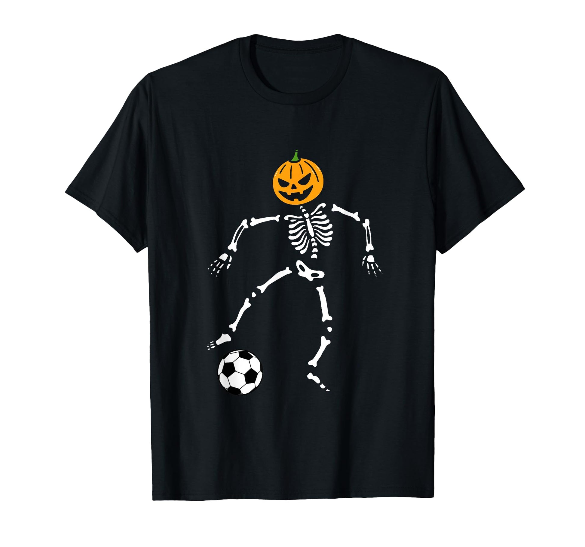 Pumpkin Skeleton Soccer Player Halloween T-Shirt - Streetwear Style Unisex - T-Shirt, Sweatshirt, Hoodie