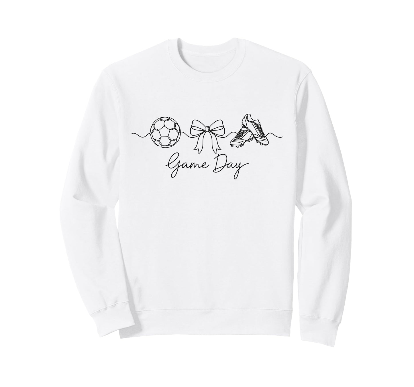 Game Day Soccer Mom Ball Bow Cleats Sweatshirt - Fun Novelty Design Unisex - T-Shirt, Sweatshirt, Hoodie