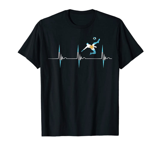 Argentina Flag Heartbeat Ekg Pulse T-Shirt - Unique Graphic Unisex - T-Shirt, Sweatshirt, Hoodie