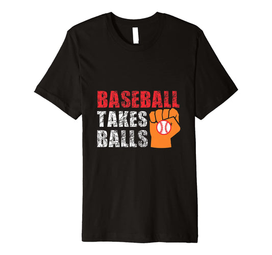 Baseball Takes Balls Baseball Player T-Shirt - Minimalist Print for Adults - T-Shirt, Sweatshirt, Hoodie