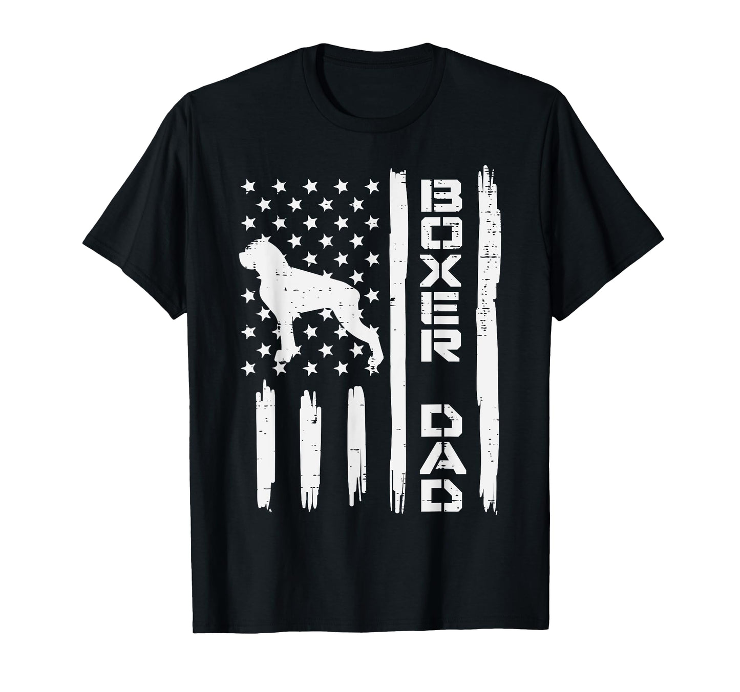 Boxer Dad Us Flag Patriotic Dog T-Shirt - Fun Novelty Design Men Women - T-Shirt, Sweatshirt, Hoodie