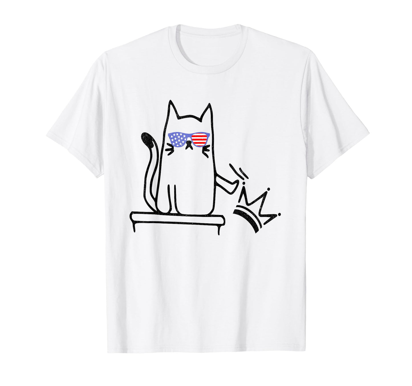 Cat No Kings America Funny Political Cat T-Shirt - Trendy Graphic Unisex - T-Shirt, Sweatshirt, Hoodie