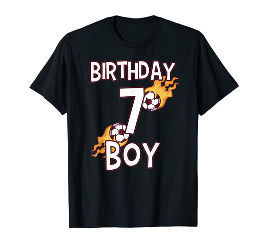 7Th Birthday 7 Year Old Soccer Player T-Shirt - Trendy Graphic for Adults - T-Shirt, Sweatshirt, Hoodie