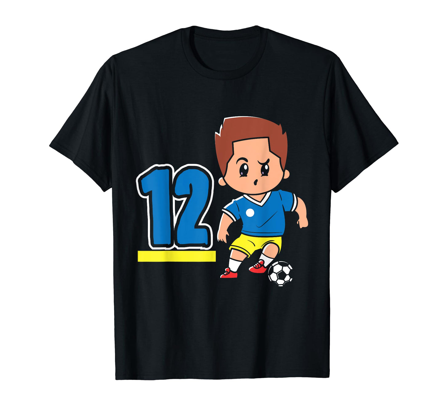 12Th Birthday 12 Years Soccer Football T-Shirt - Graphic Print Unisex - T-Shirt, Sweatshirt, Hoodie