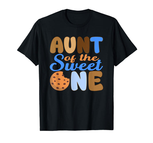Aunt Sweet One 1St Birthday Cookie T-Shirt - Aesthetic Graphic Men Women - T-Shirt, Sweatshirt, Hoodie