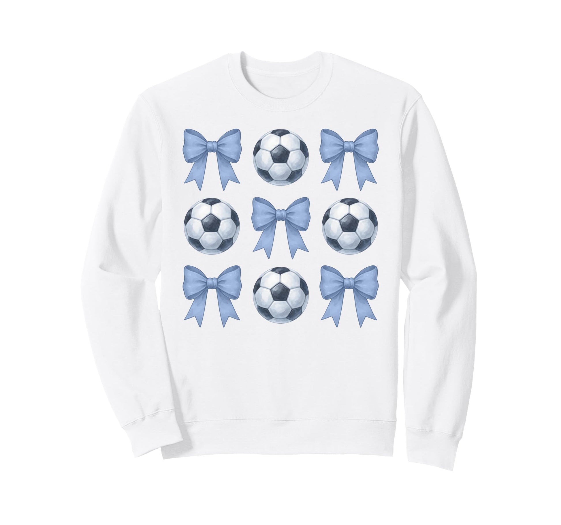 Soccer Coquette Toile Blue Bow Sweatshirt - Minimalist Print Men Women - T-Shirt, Sweatshirt, Hoodie