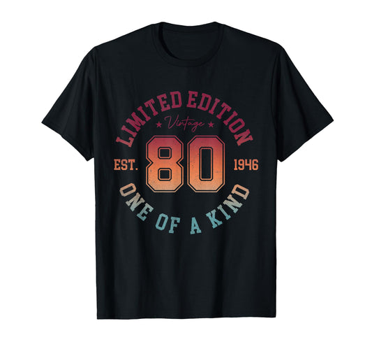 80Th Birthday 1946 80 Year Old T-Shirt - Graphic Print Men Women - T-Shirt, Sweatshirt, Hoodie