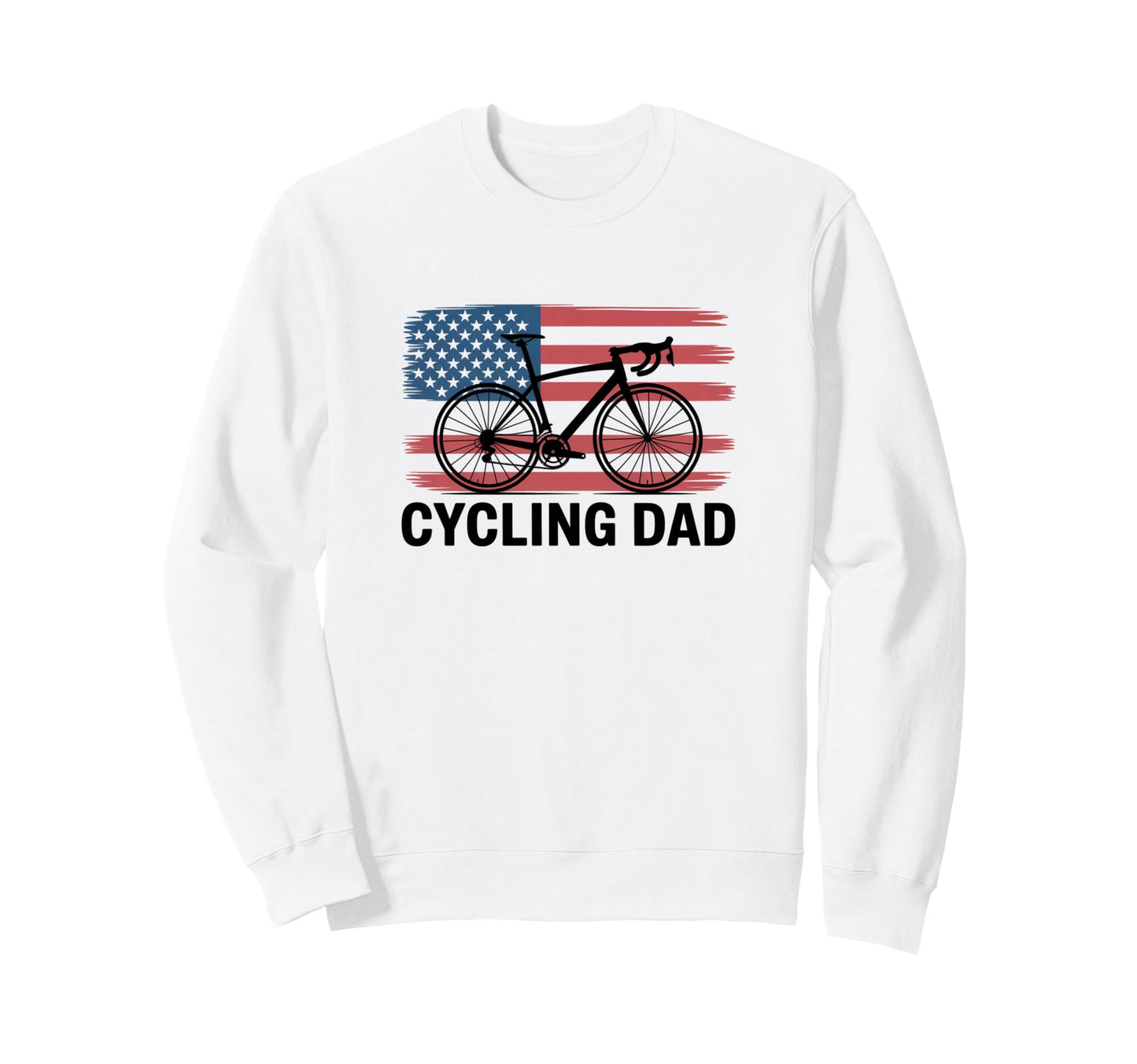 Cycling Dad American Flag Road Sweatshirt - Aesthetic Graphic Men Women - T-Shirt, Sweatshirt, Hoodie