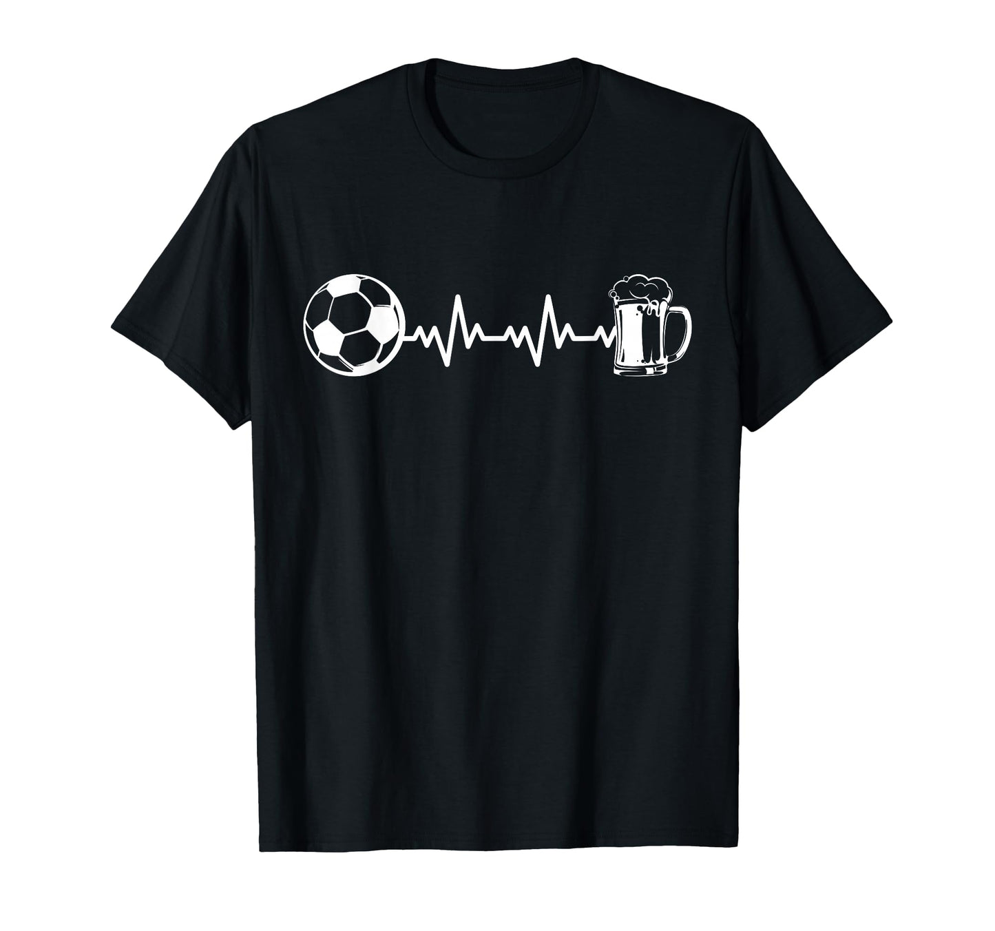 Soccer Team Fan Heartbeat Ekg T-Shirt - Casual Everyday Wear Unisex - T-Shirt, Sweatshirt, Hoodie