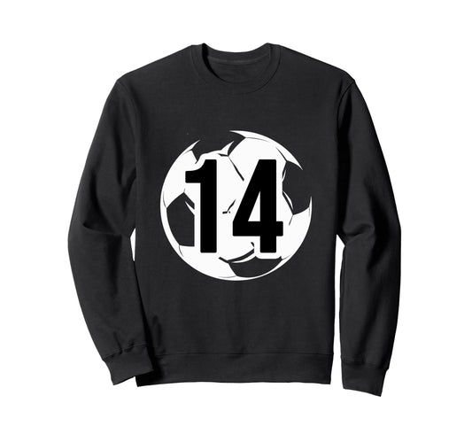 14 Soccer Birthday Gift Soccer Fan Sweatshirt - Minimalist Print Men Women - T-Shirt, Sweatshirt, Hoodie