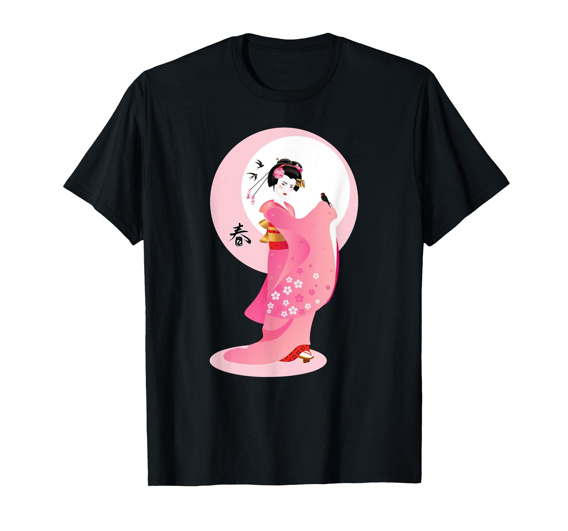 Japanese Kawaii Geisha Kimono T-Shirt - Fun Novelty Design for Adults - T-Shirt, Sweatshirt, Hoodie