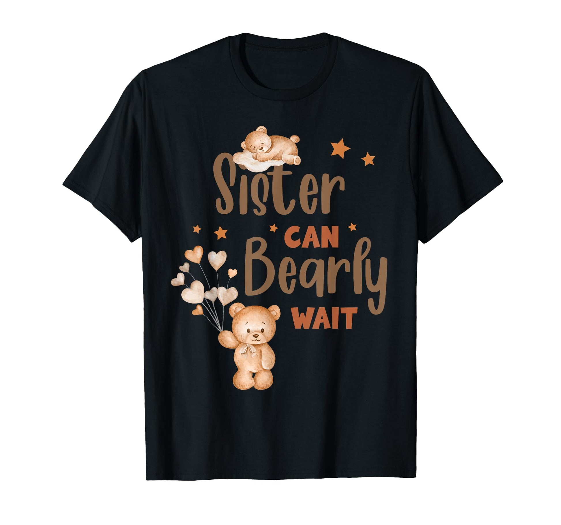 Sister Can Bearly Wait Funny Gender T-Shirt - Custom Art Print Men Women - T-Shirt, Sweatshirt, Hoodie