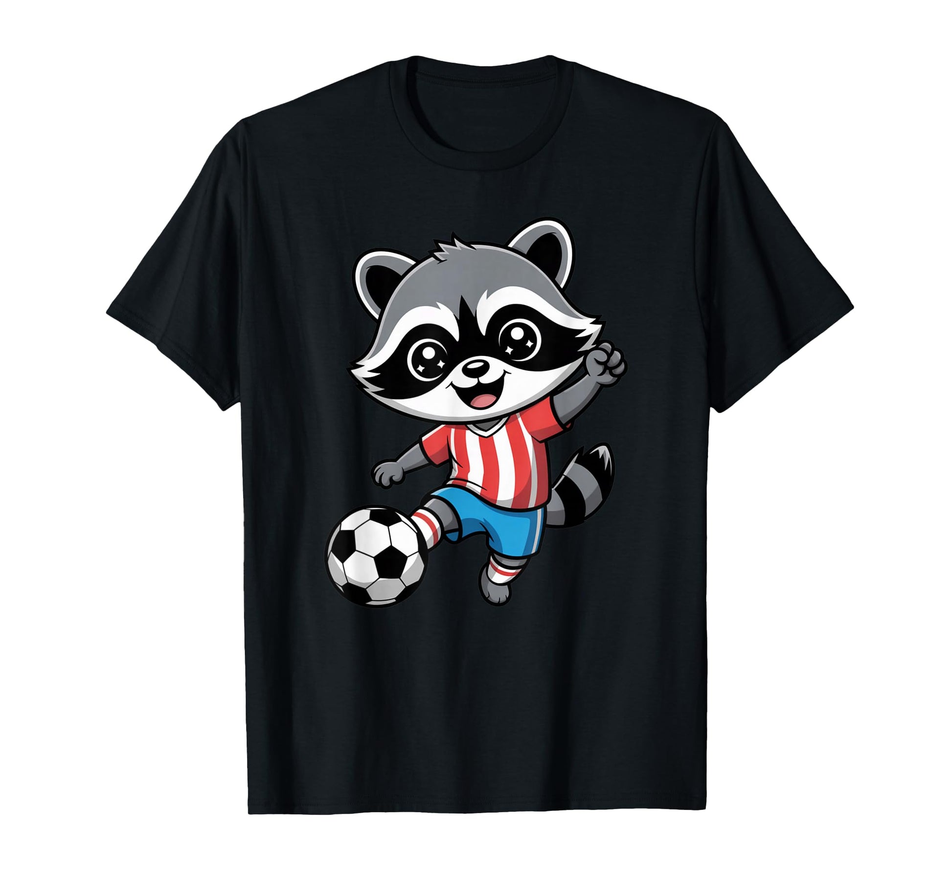Raccoon Playing Soccer Raccoon T-Shirt - Aesthetic Graphic for Adults - T-Shirt, Sweatshirt, Hoodie