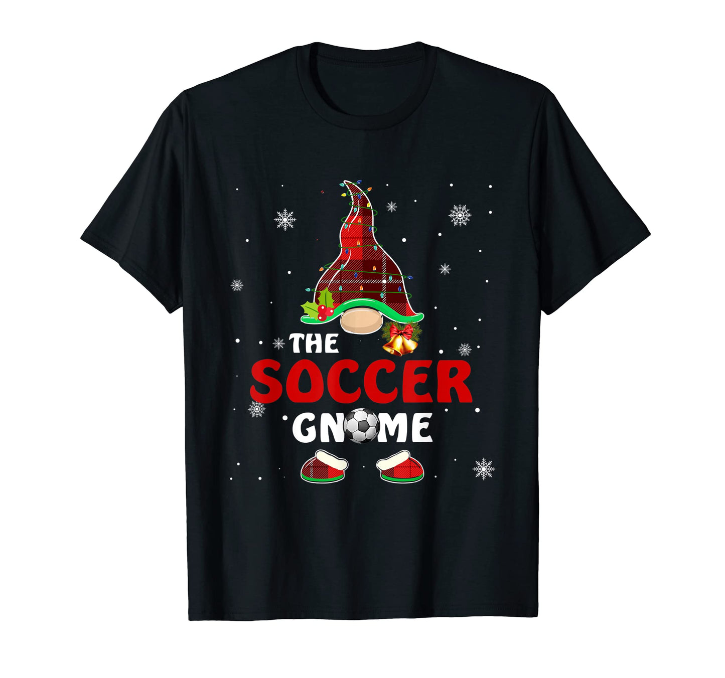 Soccer Gnome Buffalo Plaid Funny Family T-Shirt - Trendy Graphic Unisex - T-Shirt, Sweatshirt, Hoodie