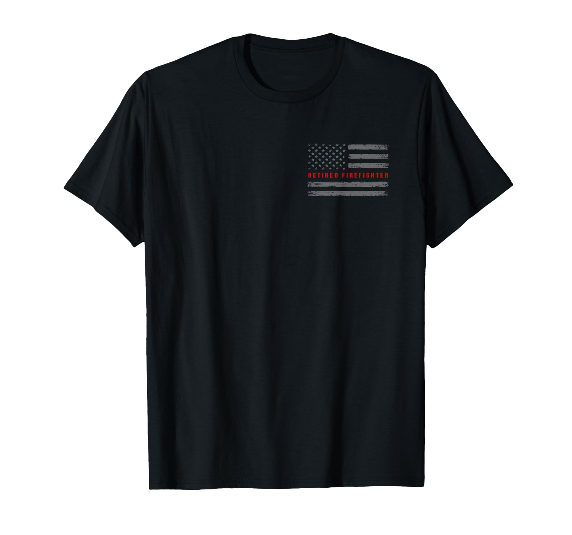 Retired Firefighter American Flag T-Shirt - Graphic Print Unisex - T-Shirt, Sweatshirt, Hoodie