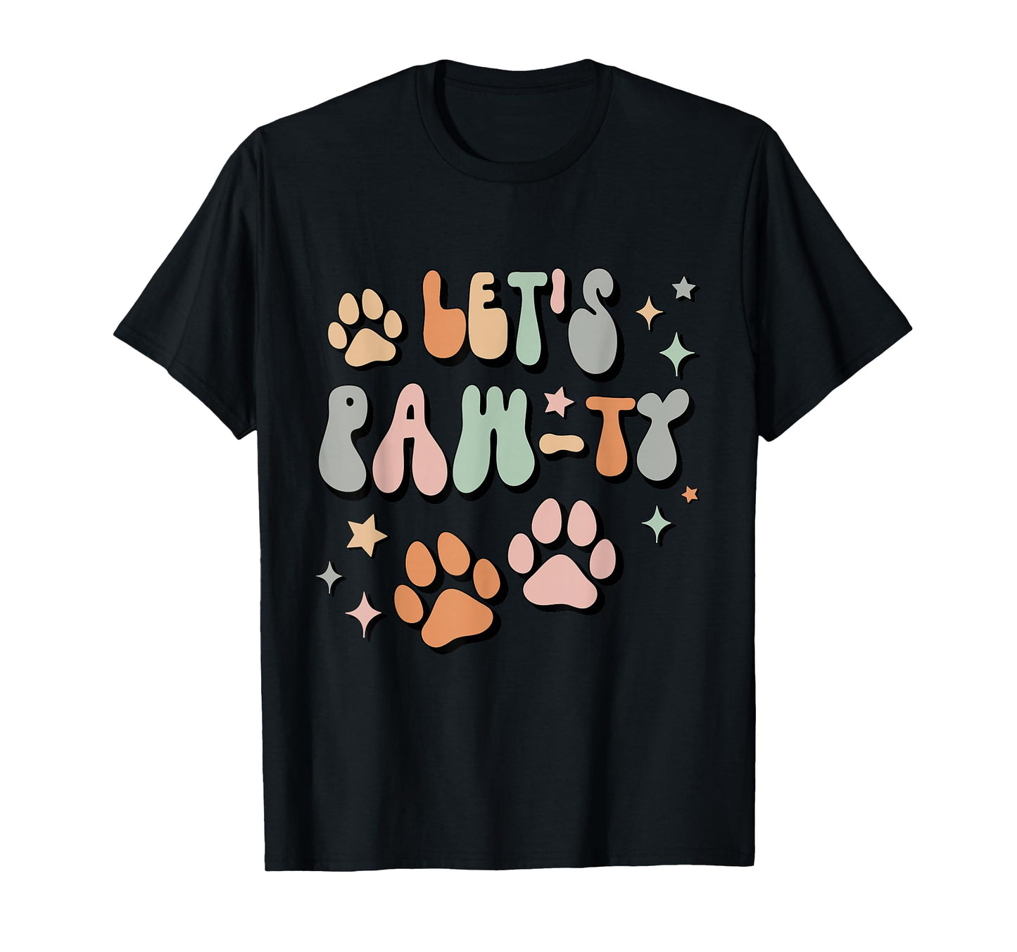Lets Pawty Birthday Party Dog Mom Dog T-Shirt - Trendy Graphic for Adults - T-Shirt, Sweatshirt, Hoodie