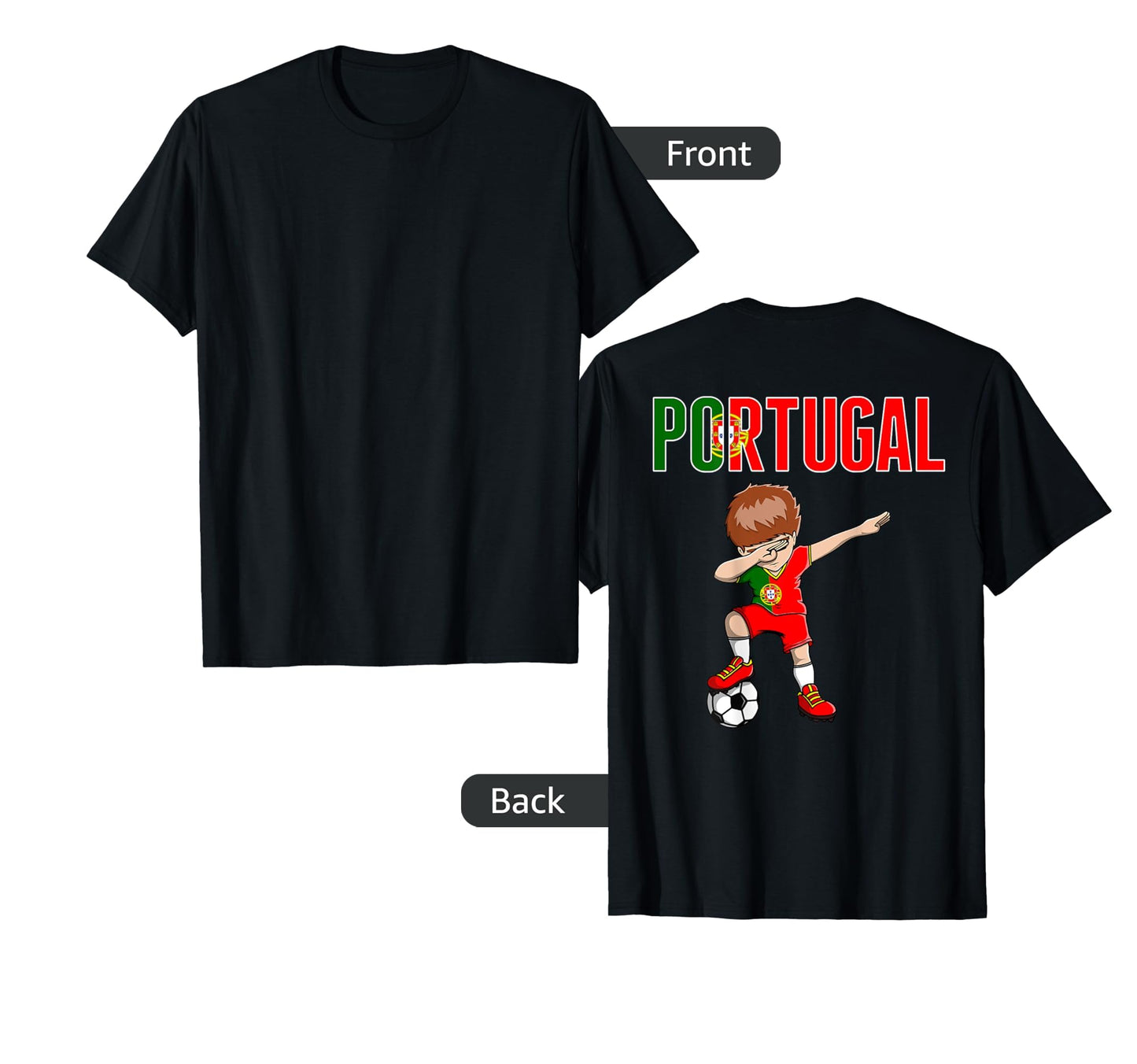 Dabbing Soccer Portugal Soccer Fans T-Shirt - Trendy Graphic for Adults - T-Shirt, Sweatshirt, Hoodie
