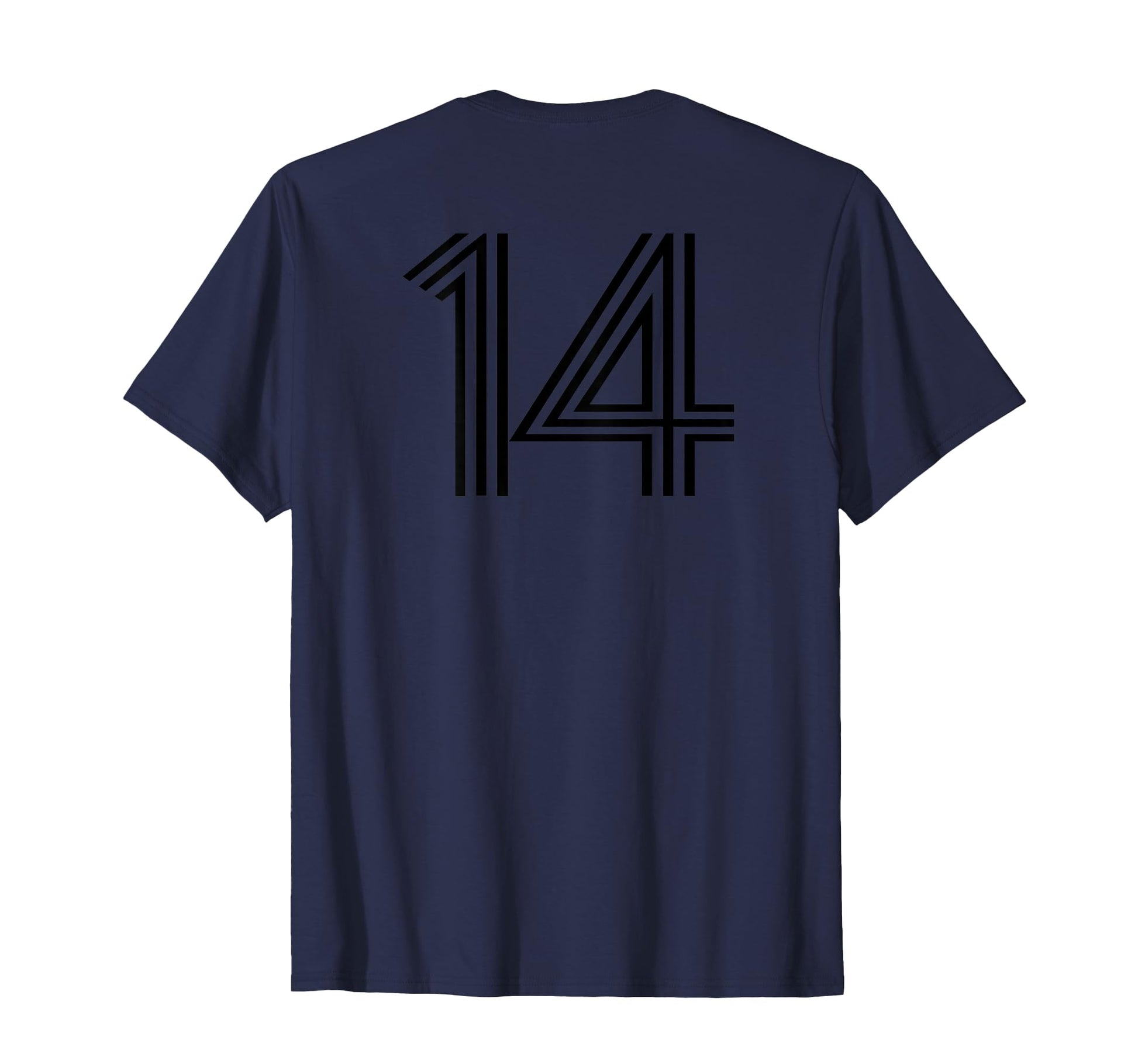 Number 14 Baseball Football Soccer Back T-Shirt - Unique Graphic Unisex - T-Shirt, Sweatshirt, Hoodie