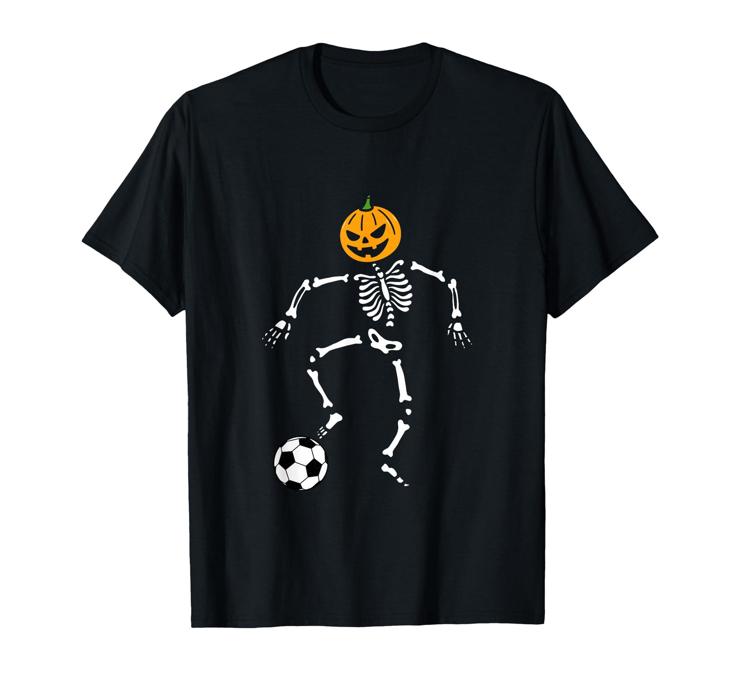 Pumpkin Skeleton Soccer Player Halloween T-Shirt - Novelty Apparel Unisex - T-Shirt, Sweatshirt, Hoodie