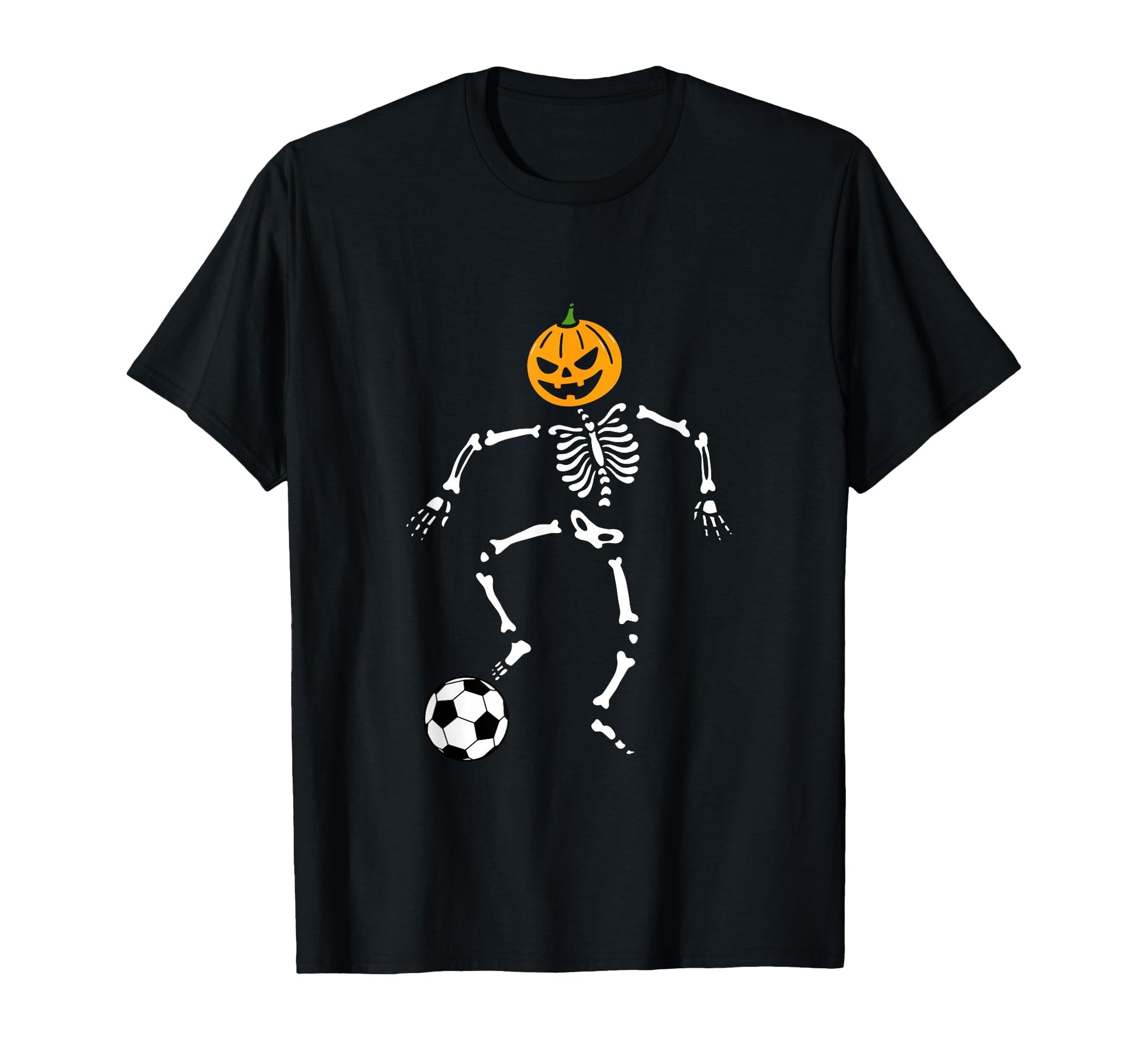 Pumpkin Skeleton Soccer Player Halloween T-Shirt - Novelty Apparel Unisex - T-Shirt, Sweatshirt, Hoodie