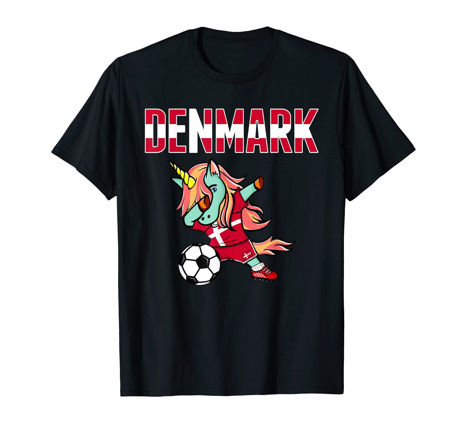Dabbing Green Unicorn Denmark T-Shirt - Aesthetic Graphic for Adults - T-Shirt, Sweatshirt, Hoodie