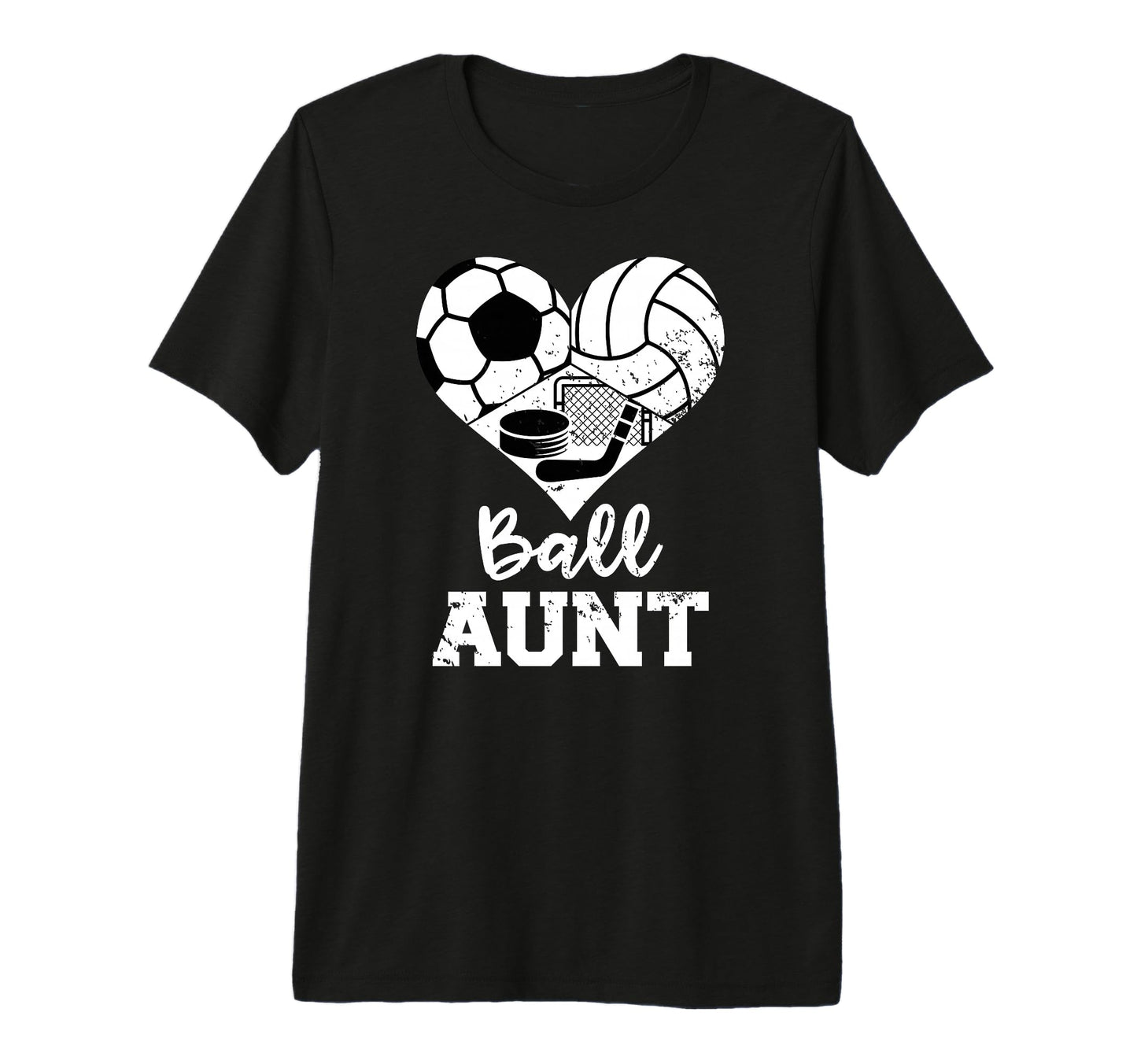 Ball Aunt Heart Funny Soccer Volleyball T-Shirt - Trendy Graphic Unisex - T-Shirt, Sweatshirt, Hoodie