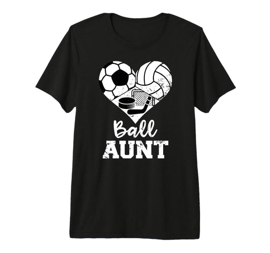 Ball Aunt Heart Funny Soccer Volleyball T-Shirt - Trendy Graphic Unisex - T-Shirt, Sweatshirt, Hoodie