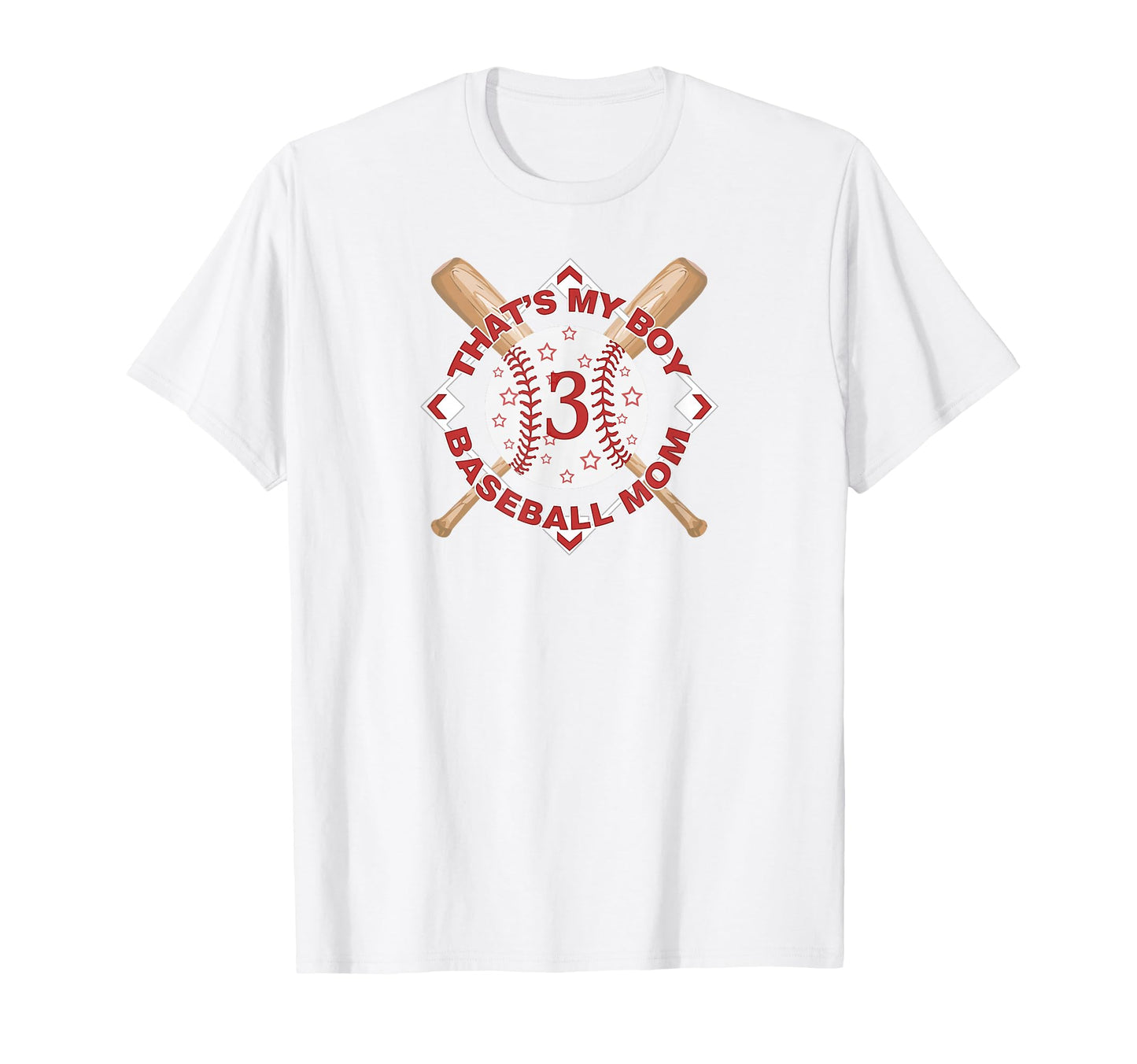 Thats My 3 Baseball Mom Love Heart T-Shirt - Minimalist Print Unisex - T-Shirt, Sweatshirt, Hoodie