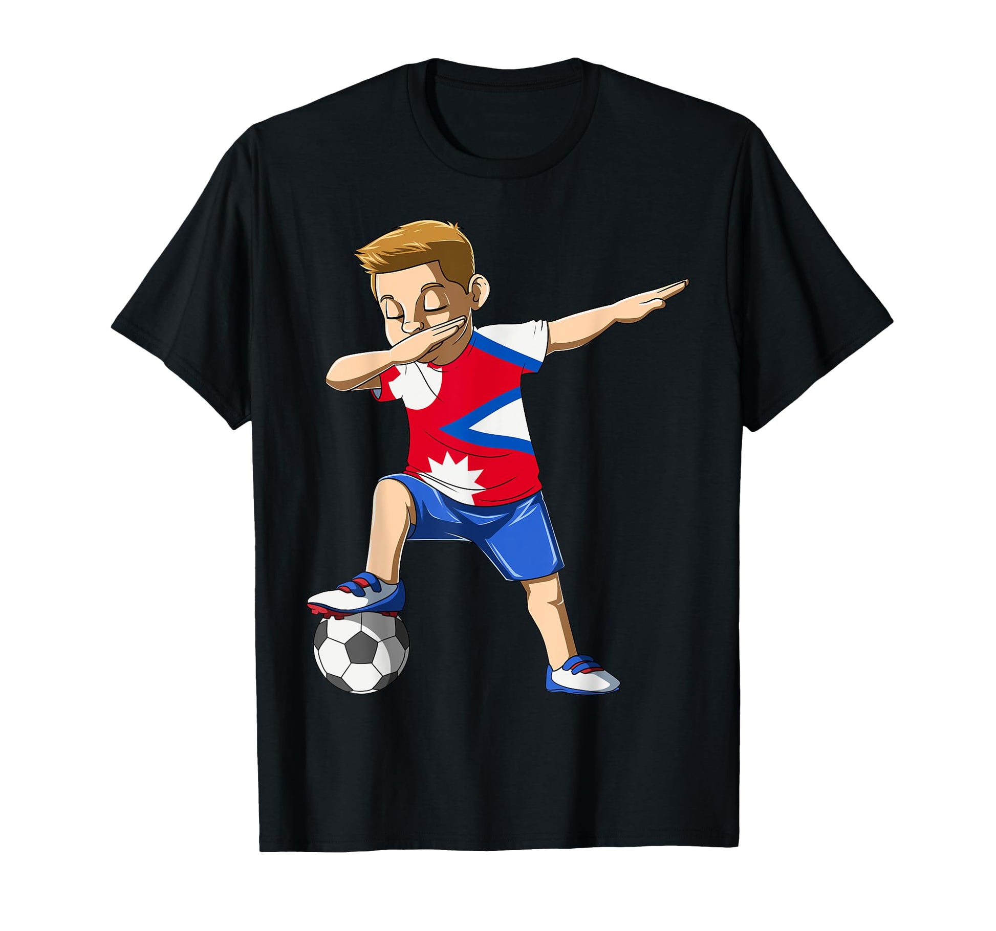 Dabbing Soccer Nepal Jersey Nepalese T-Shirt - Trendy Graphic Unisex - T-Shirt, Sweatshirt, Hoodie