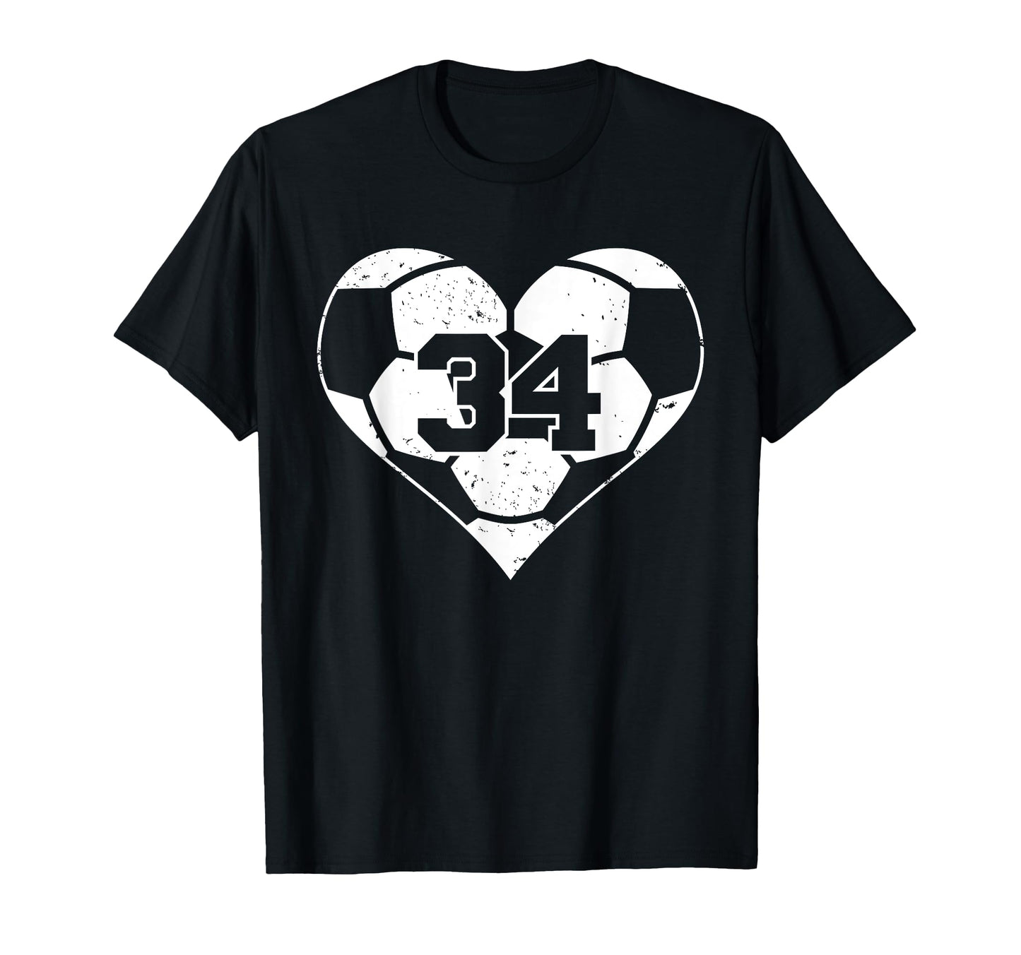 Soccer Number 34 Jersey Funny Soccer Heart T-Shirt - Trendy Graphic Unisex - T-Shirt, Sweatshirt, Hoodie