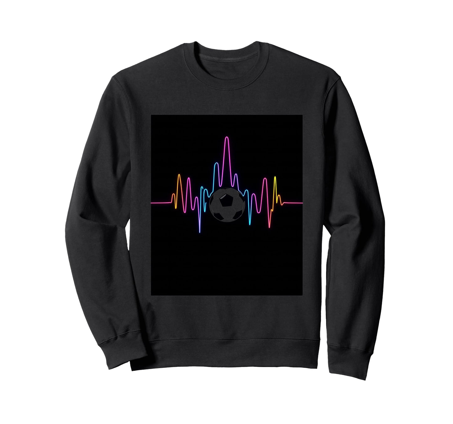 Minimalist Soccer Heartbeat Sweatshirt - Unique Graphic for Adults - T-Shirt, Sweatshirt, Hoodie