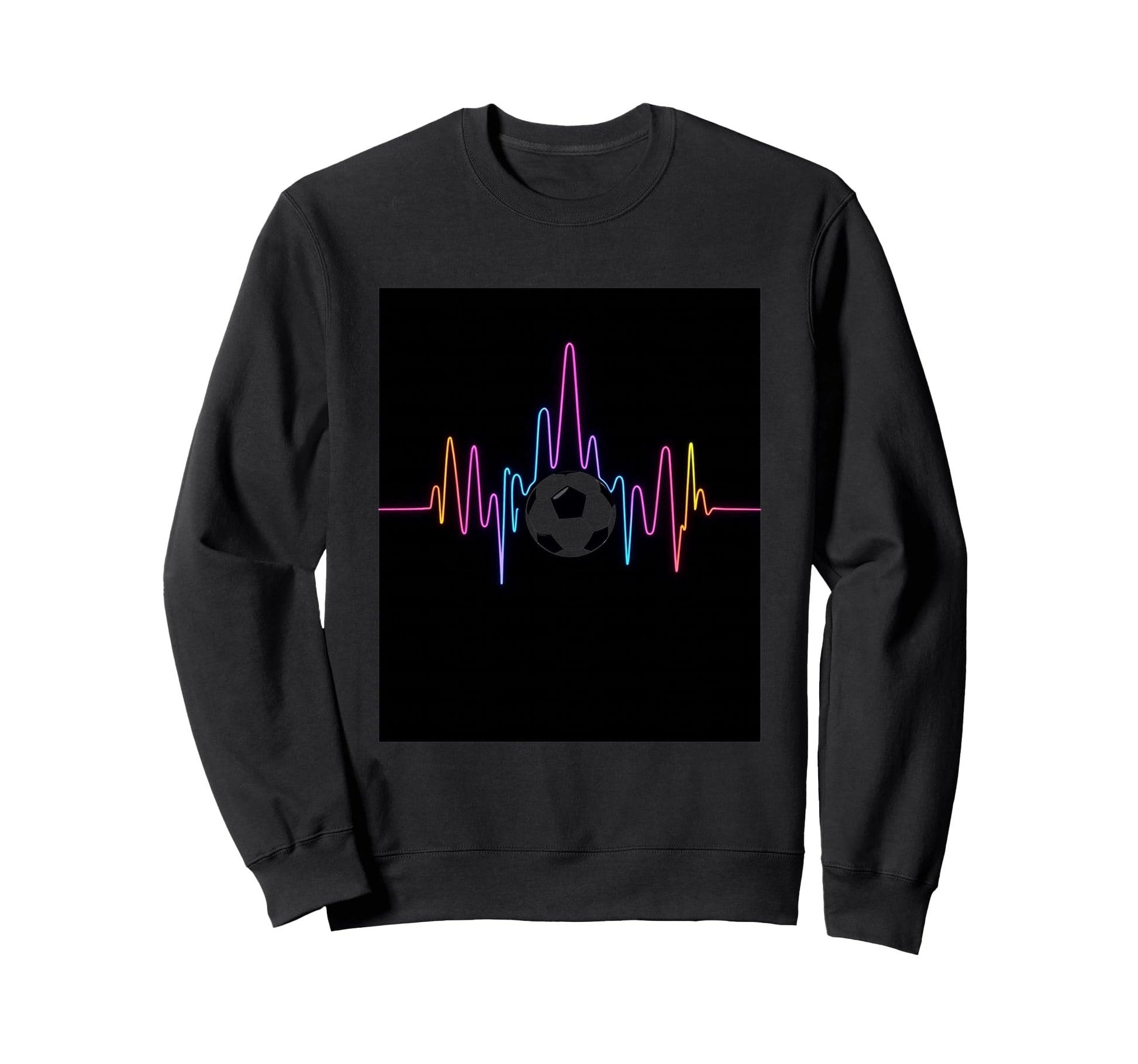 Minimalist Soccer Heartbeat Sweatshirt - Unique Graphic for Adults - T-Shirt, Sweatshirt, Hoodie