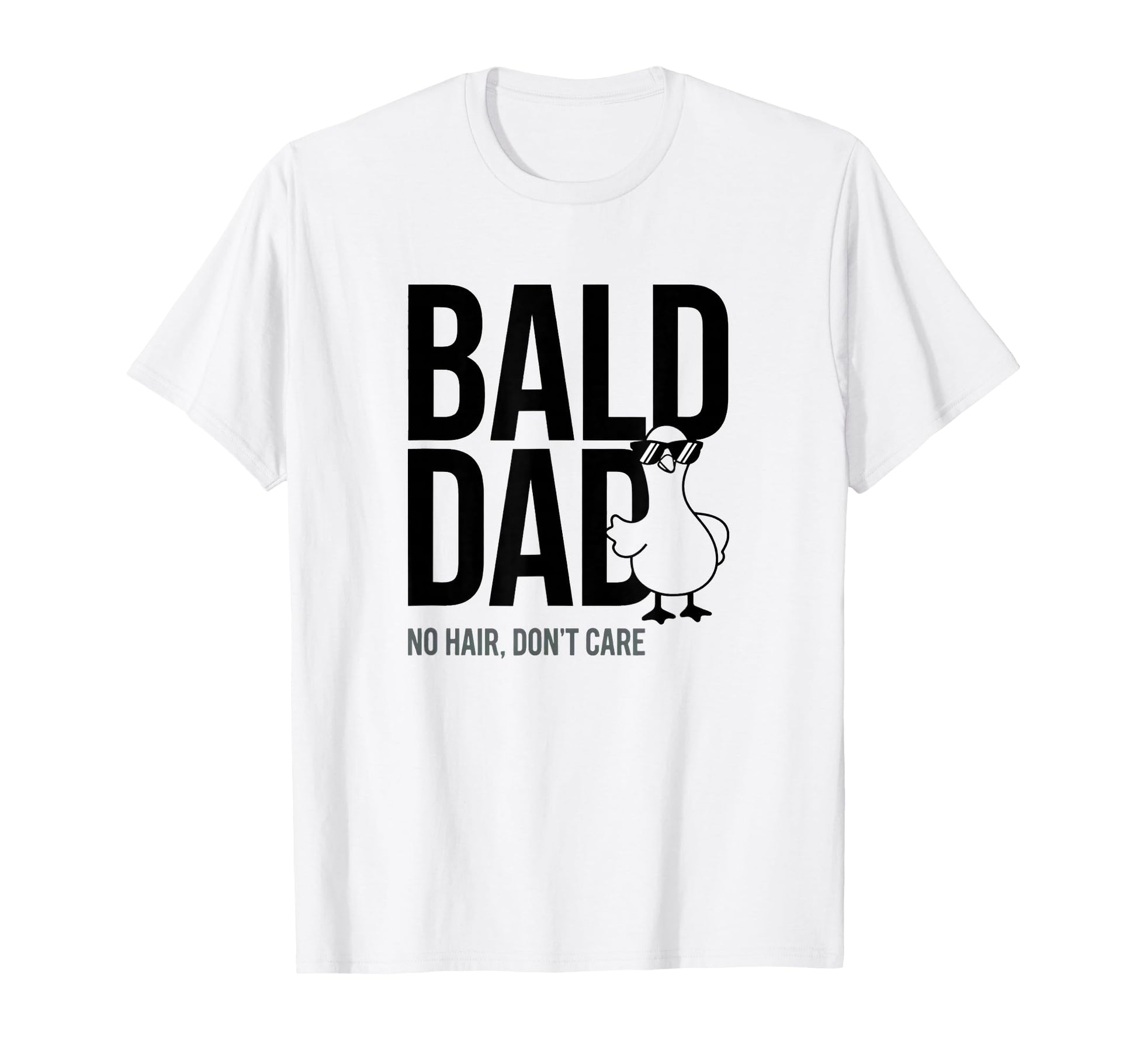 Funny Bald Dad Duck No Hair Dont Care T-Shirt - Minimalist Print Unisex - T-Shirt, Sweatshirt, Hoodie