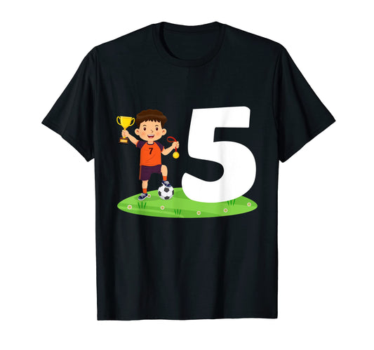 5Th Birthday Soccer 5 Years Old Soccer T-Shirt - Trendy Graphic Men Women - T-Shirt, Sweatshirt, Hoodie