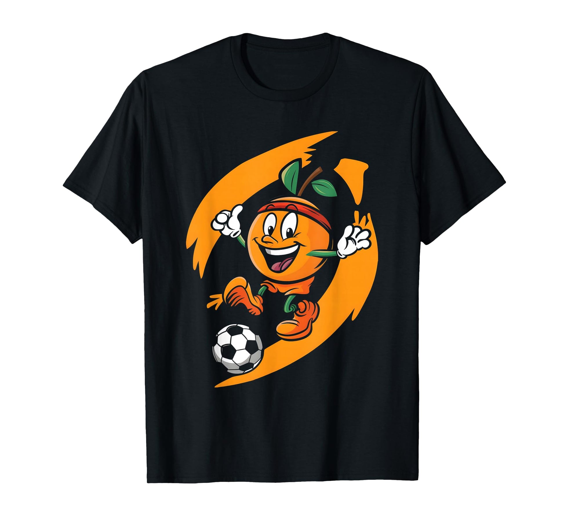 Orange Soccer Playing Soccer Hoodie - Graphic Print for Adults - T-Shirt, Sweatshirt, Hoodie