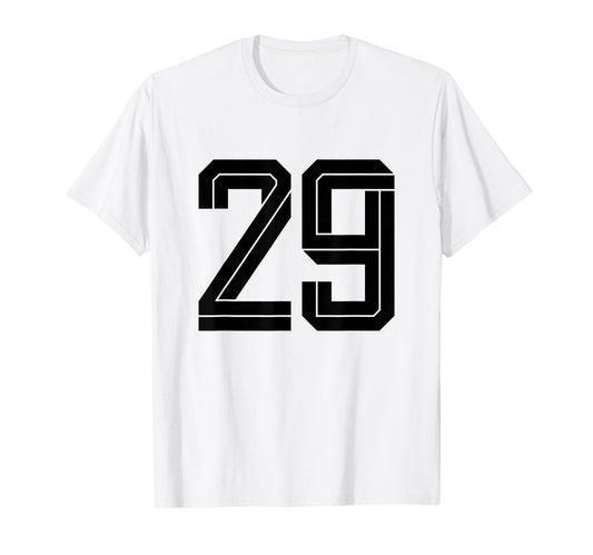 29 White Number 29 Sports Fan Soccer T-Shirt - Aesthetic Graphic for Adults - T-Shirt, Sweatshirt, Hoodie