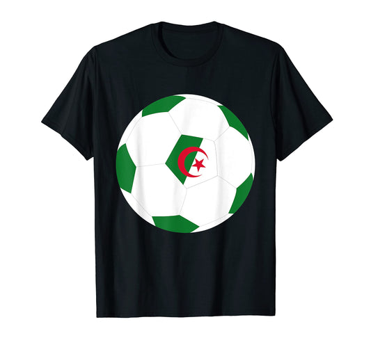 Algeria Soccer Ball Algerian Flag T-Shirt - Streetwear Style for Adults - T-Shirt, Sweatshirt, Hoodie