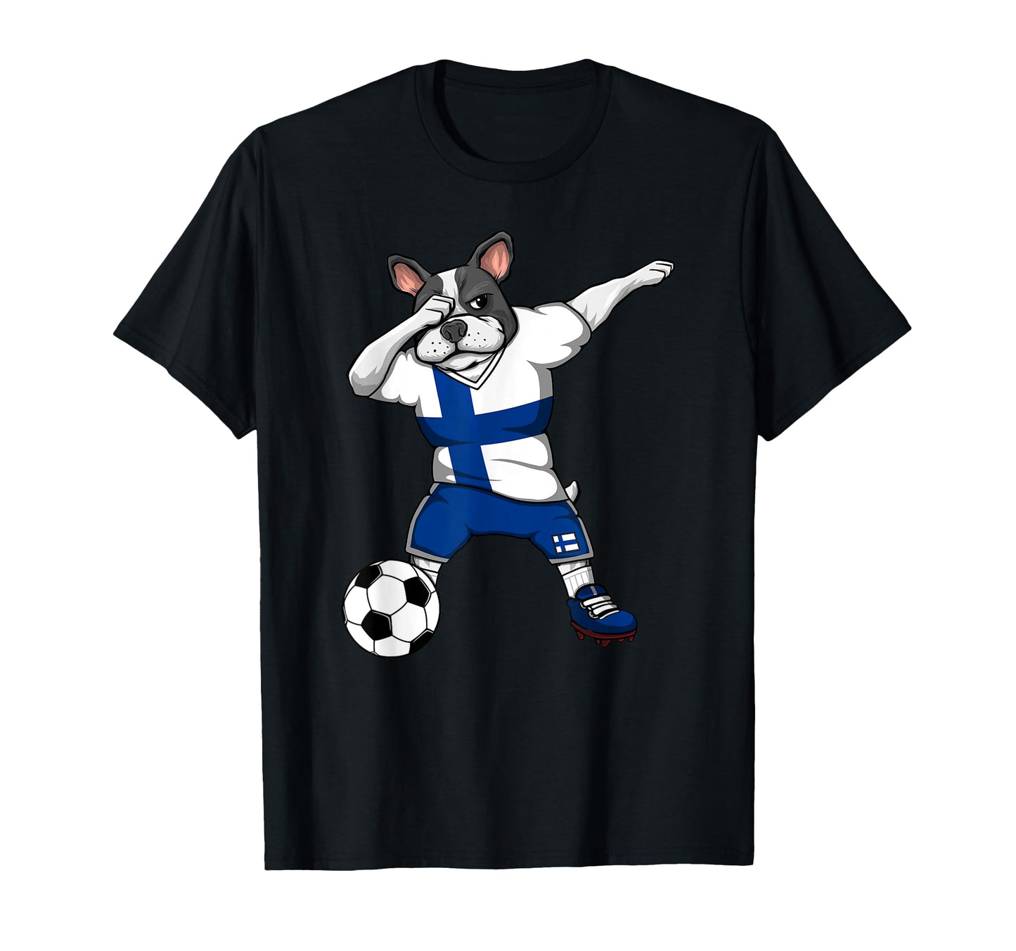 Dabbing French Bulldog Finland T-Shirt - Casual Everyday Wear for Adults - T-Shirt, Sweatshirt, Hoodie