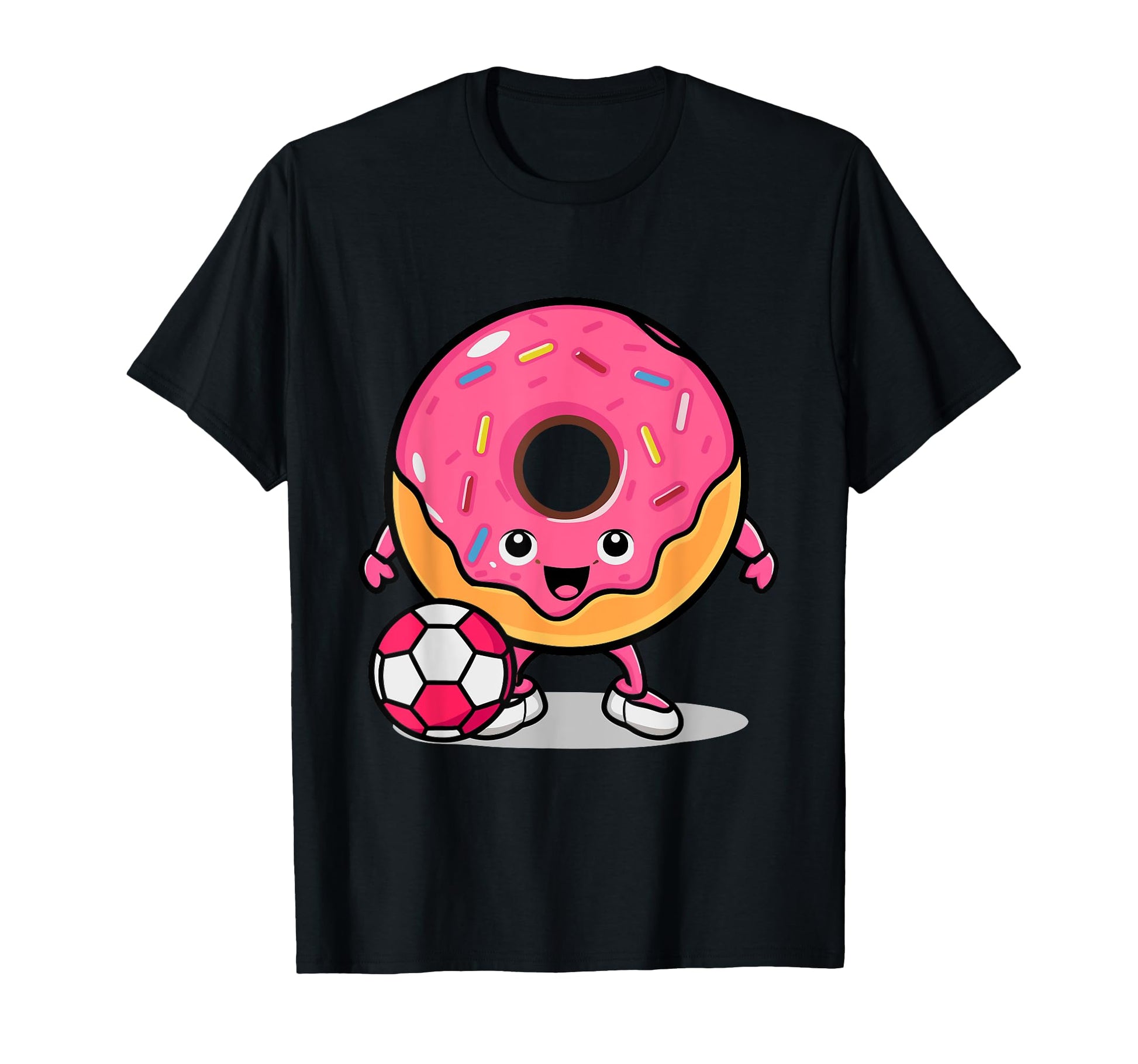 Donut Playing Soccer Football And Donut T-Shirt - Minimalist Print Unisex - T-Shirt, Sweatshirt, Hoodie