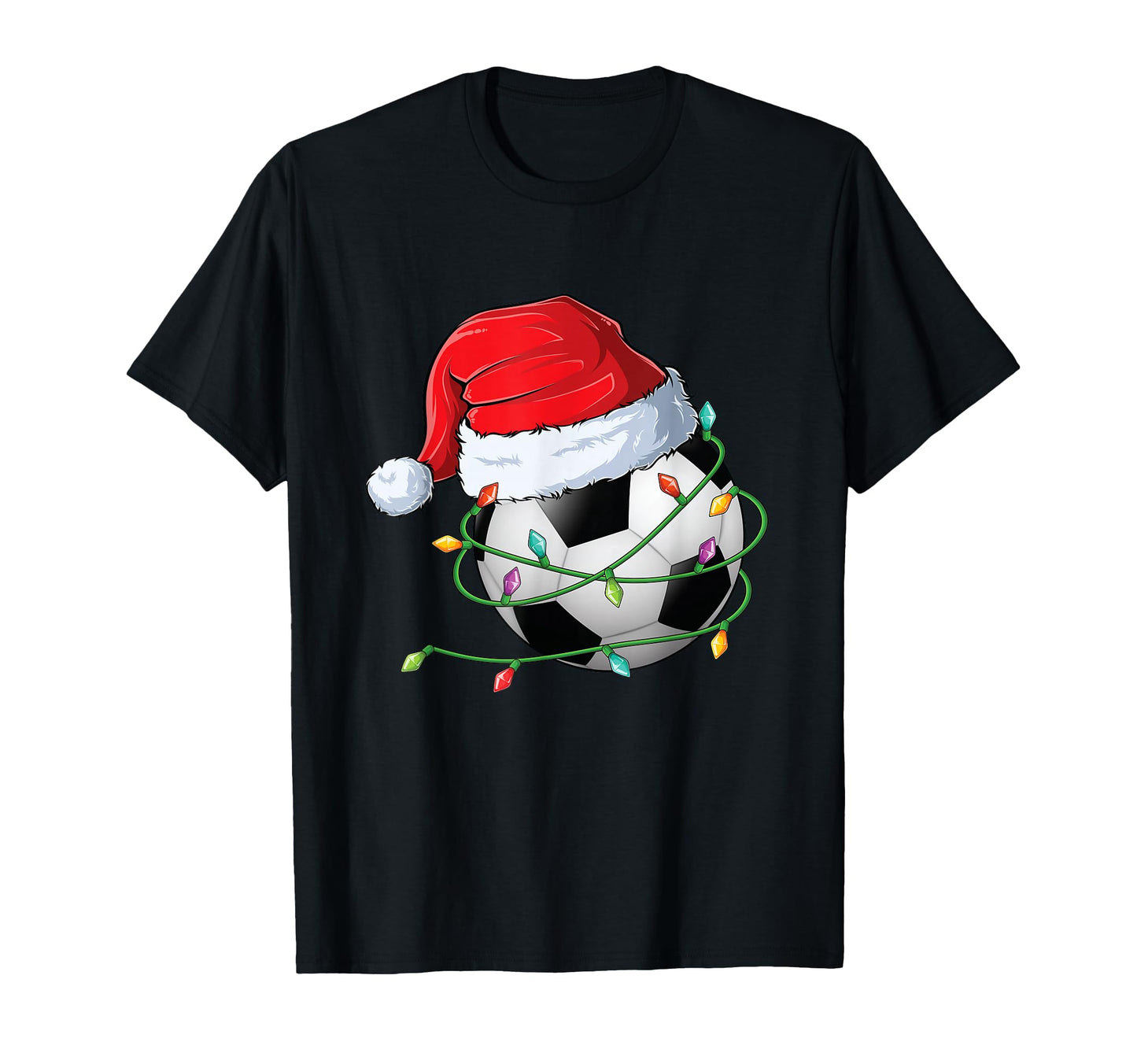 Soccer Santa Hat Wrapped Holiday T-Shirt - Aesthetic Graphic Men Women - T-Shirt, Sweatshirt, Hoodie