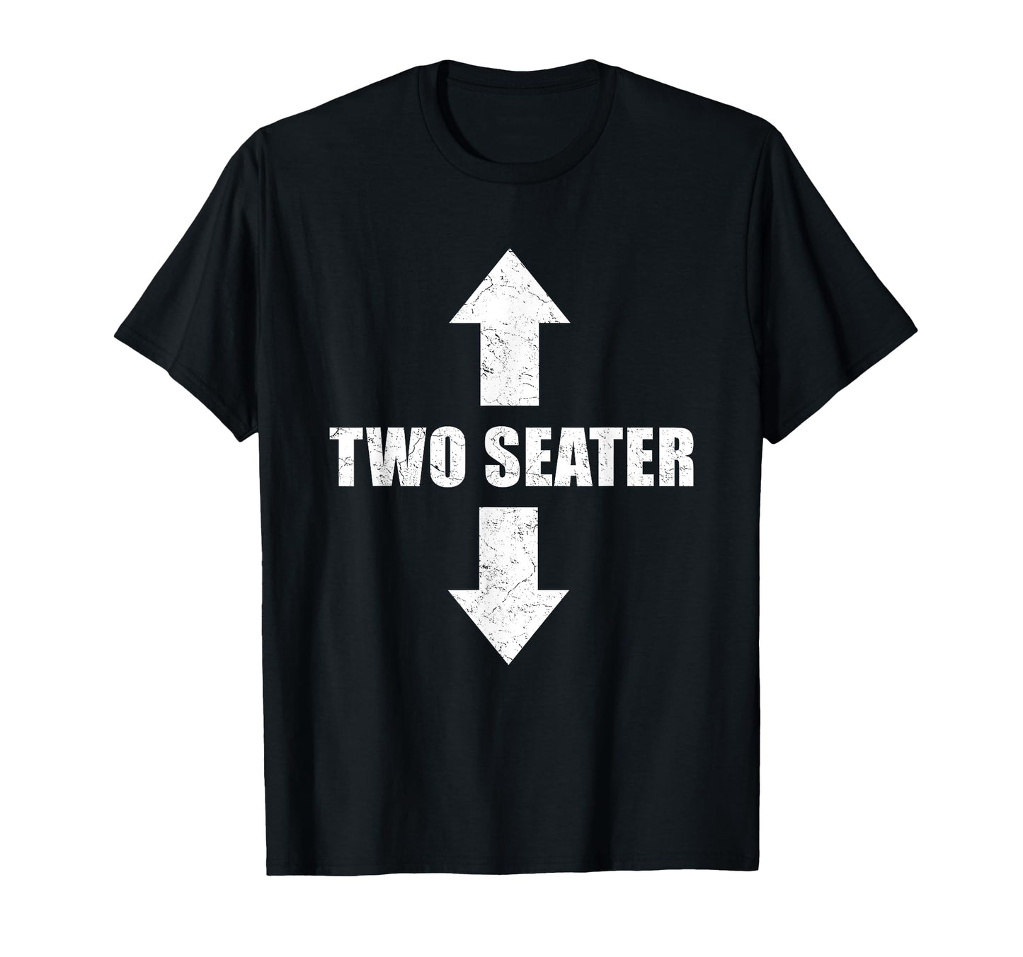Two Seater 2 Seater Distressed Funny T-Shirt - Minimalist Print Men Women - T-Shirt, Sweatshirt, Hoodie