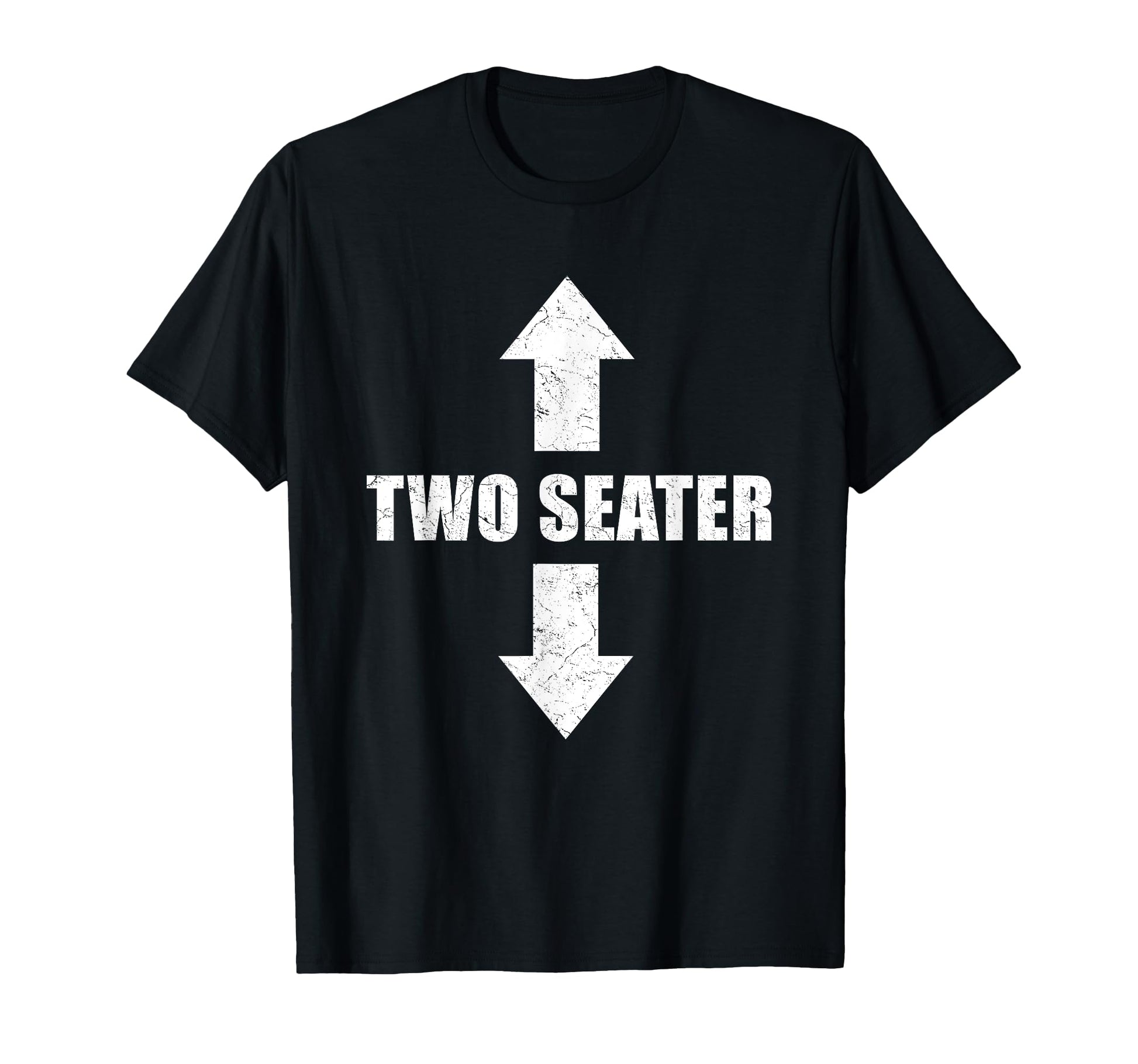 Two Seater 2 Seater Distressed Funny T-Shirt - Minimalist Print Men Women - T-Shirt, Sweatshirt, Hoodie