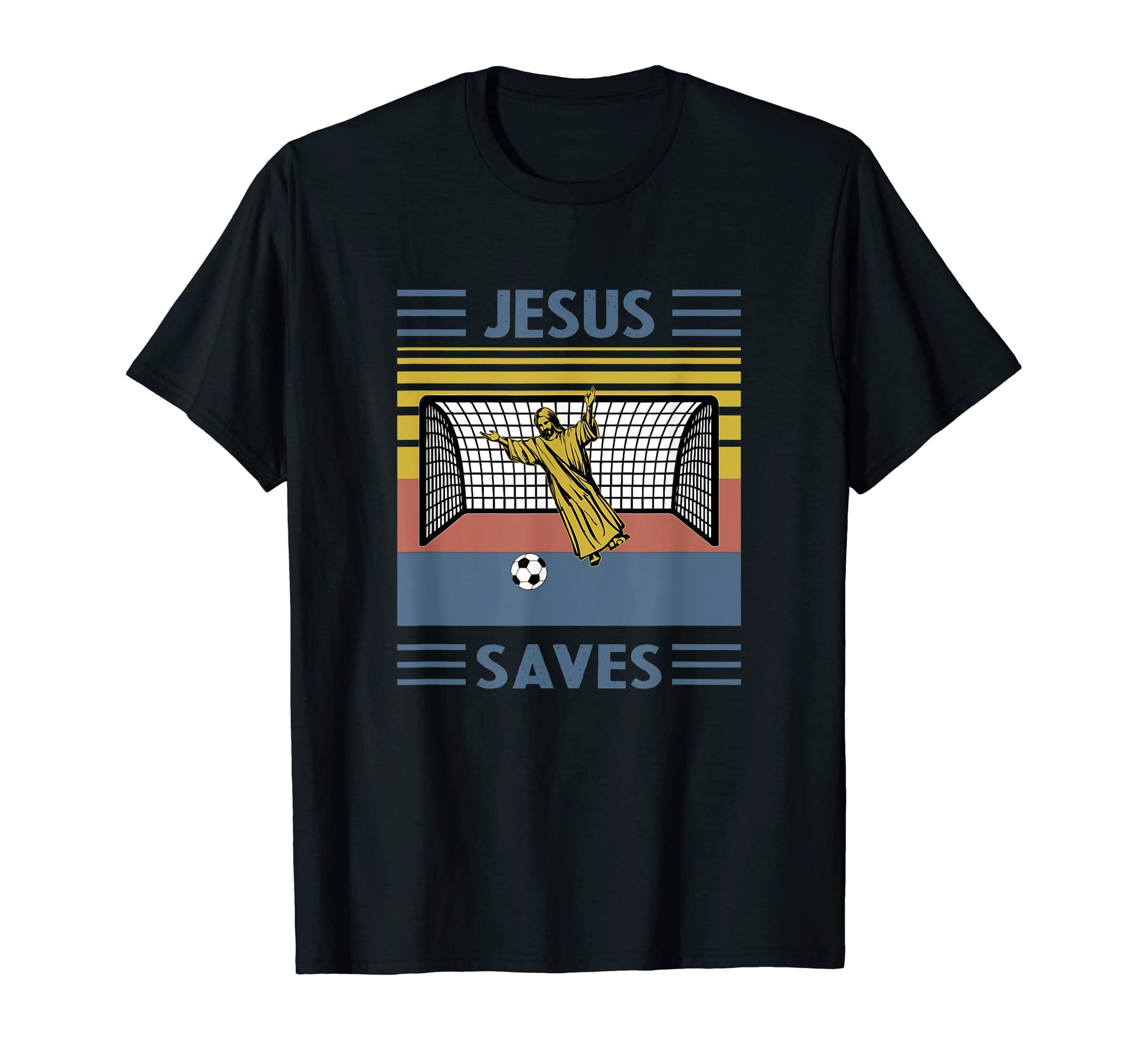 Fun Religious Jesus Saves Goal Soccer T-Shirt - Novelty Apparel Unisex - T-Shirt, Sweatshirt, Hoodie