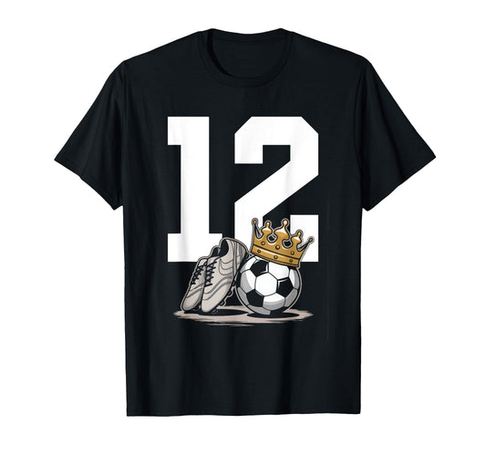 12 Soccer Birthday Gift Soccer Fan T-Shirt - Aesthetic Graphic Men Women - T-Shirt, Sweatshirt, Hoodie